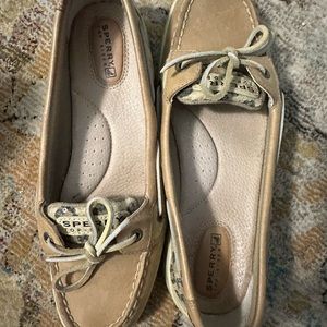 Sperry leopard sequins topsiders, 7.5.